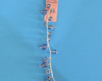 Halcraft Bliss Beads Sapphire Glass Wire Wrap 15 pieces