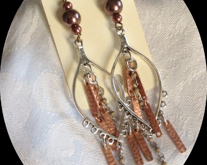 Flowing Copper Dangle Earrings