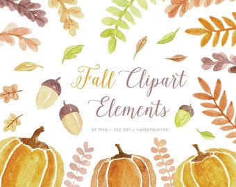 Fall Watercolor Clipart images. Pumpkin clip art watercolour graphics autumn theme and halloween. Includes elements for wreaths / frames