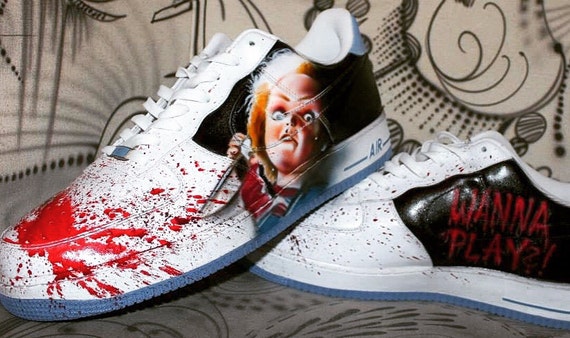 custom shoes joker Custom One Horror Sneaker Air handpainted Nike CHUCKY Force