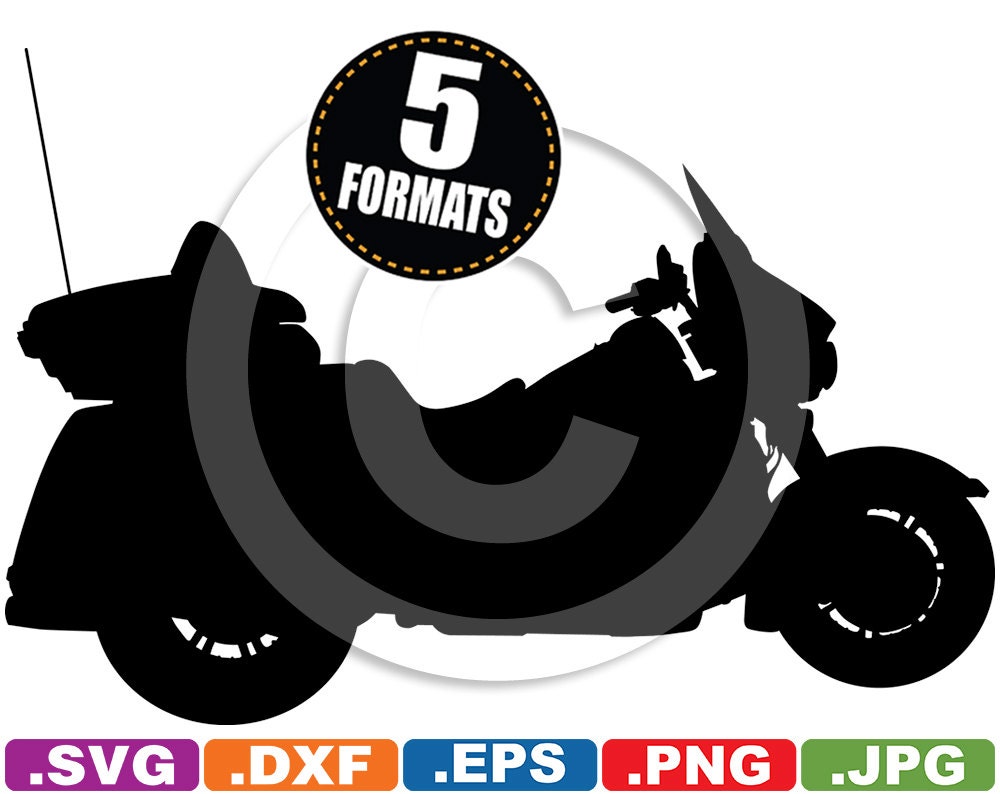 Download Harley-Davidson Trike / Motorcycle Silhouette Clip Art svg