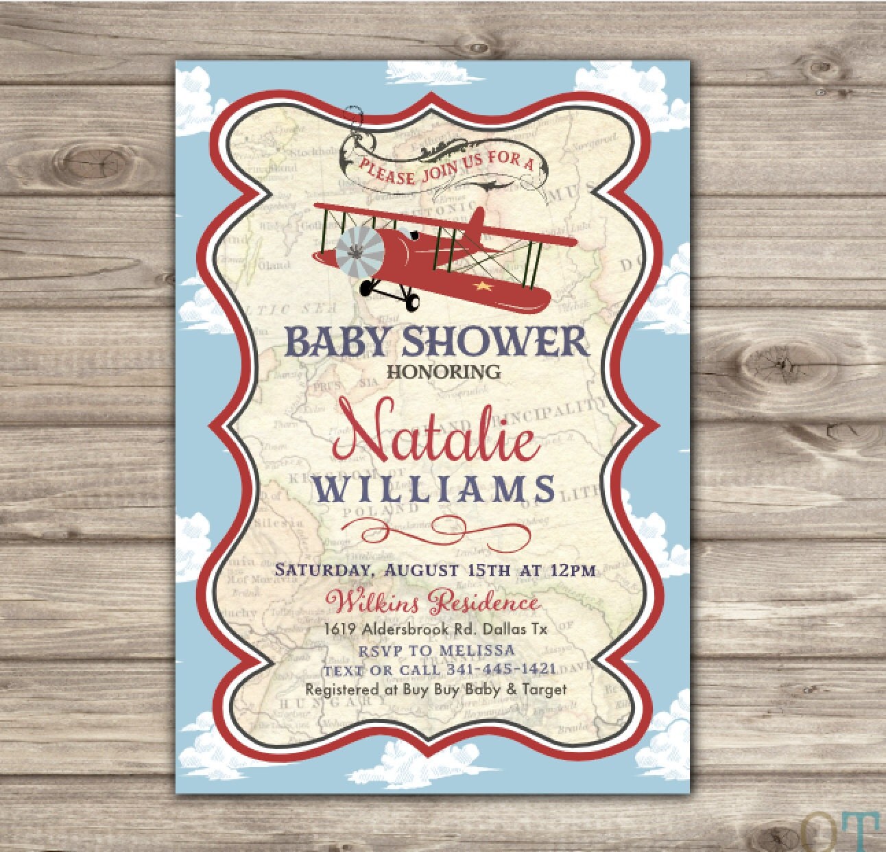 Airplane Baby Shower Invitations Red Navy Blue Old Theme Map Airplane Baby Shower Invitation Templates