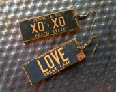 XOXO - LOVE - Fun License Plate Earrings - OOAK Paper earrings - Great Gift! (L-12) XOXO - LOVE - Fun License Plate Earrings - OOAK Paper earrings - Great Gift! (L-12)