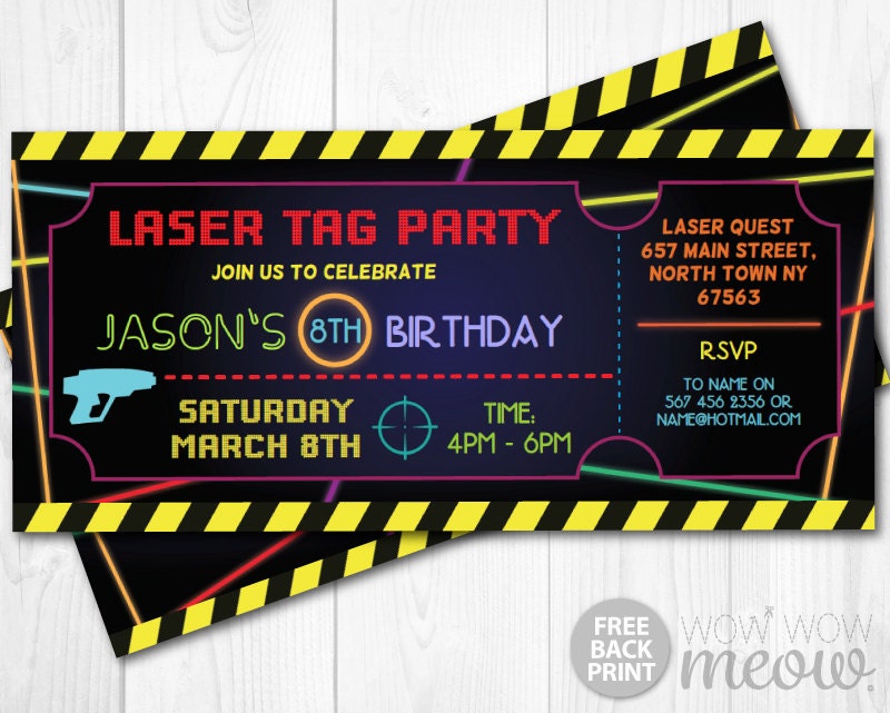 Laser Quest Invitations 1