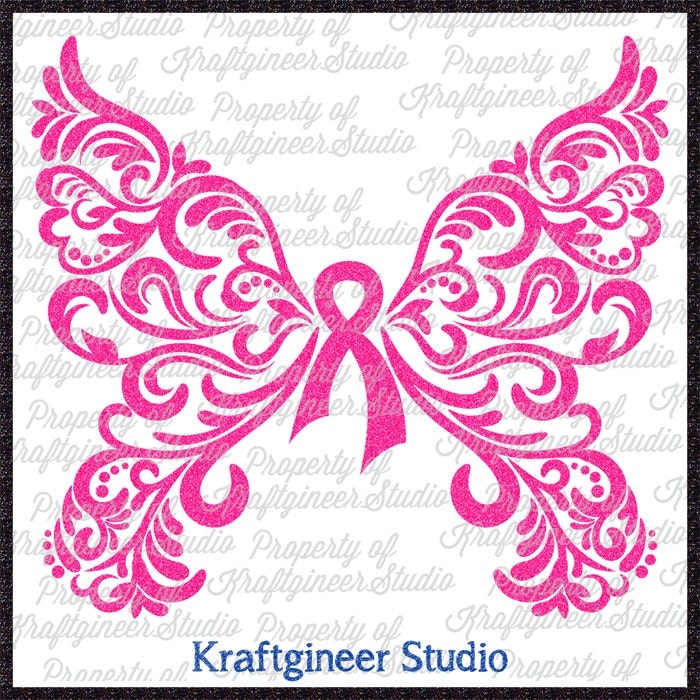 Download Filigree Awareness Butterfly SVG Swirly Butterfly SVG Cancer