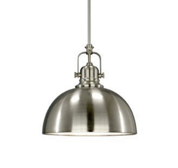 Items similar to Industrial silver pendant light, silver metal kitchen