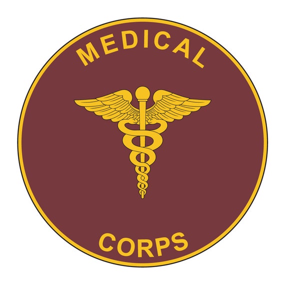 US Army Medical Corps Plaque Full Color Decal Sticker