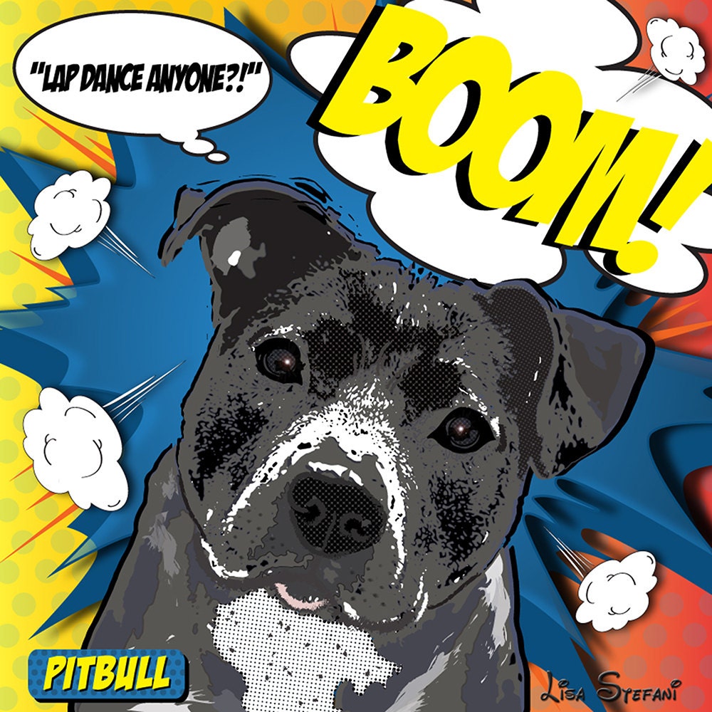 Comic Book Metal Art Print: The Pitbull