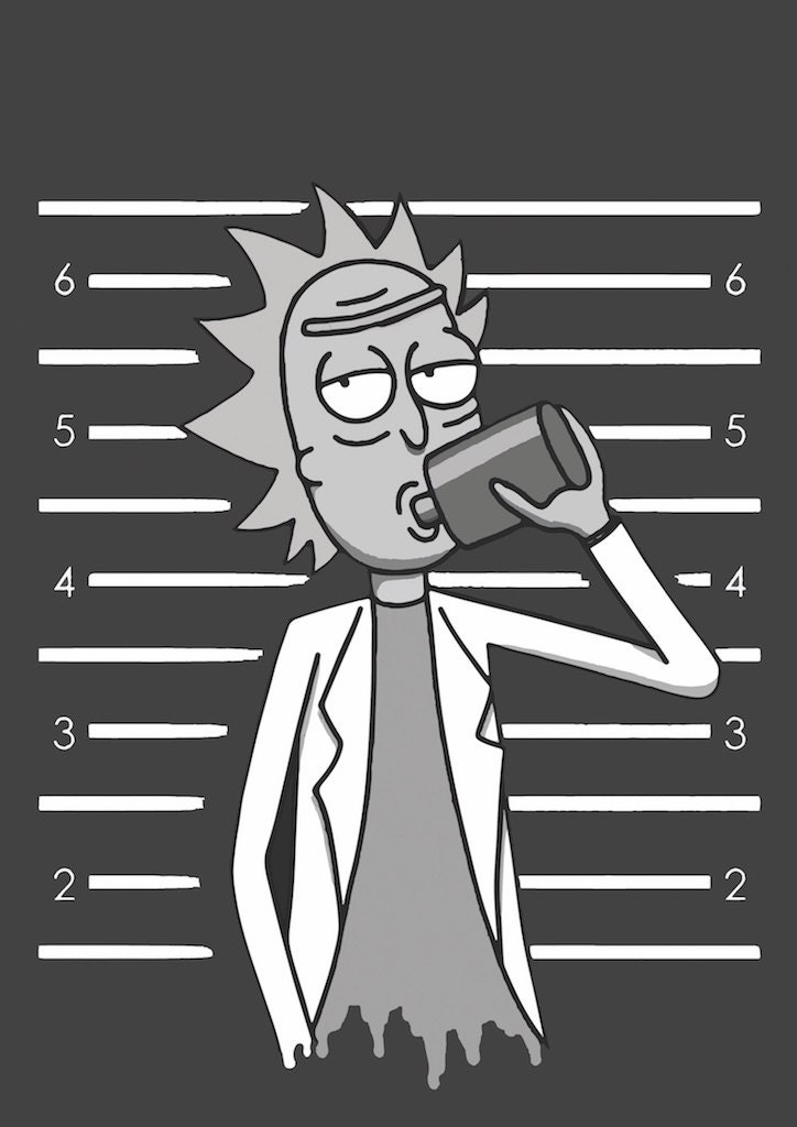 Rick and Morty Rick Sanchez Original Art Print Prison