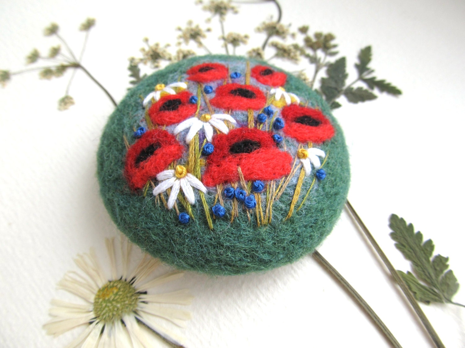 Needle felted brooch Natural jewelry Wool felt by FeltAccessories