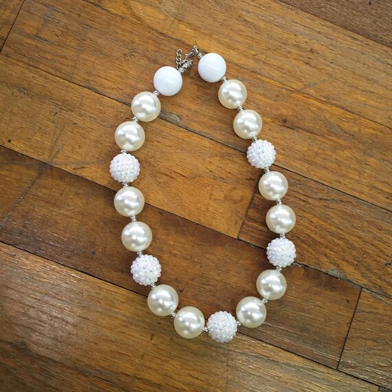 Baby necklace baby jewelry white baby girl by BBgiftsandmore