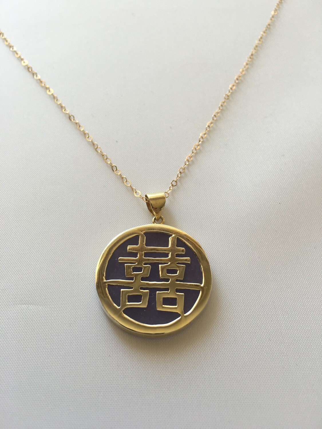 Jade Pendant Double Happiness Gemstone Jewelry Chinese