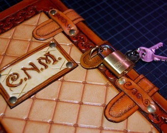 Vintage Lock Journal for Order, Handmade Leather Journal, Brown Journal, Leather Notebook, Diary, Gift for Her, Gift for Him