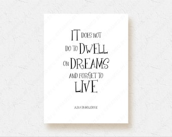 Items similar to Harry Potter Print with Dumbledore quote 'It does not ...