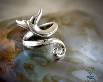 Whale Tail Ring,Sterling Silver Ring, Silver Ring, Adjustable ring