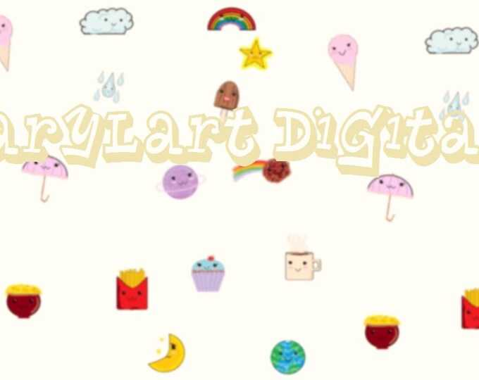 Cute Kawaii Digital Desktop Background