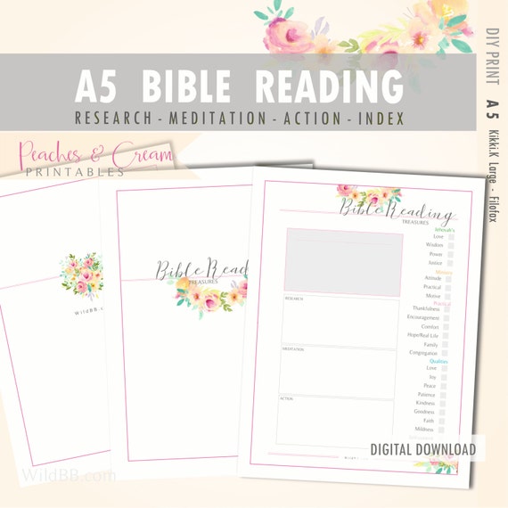 A5 Enldless Bible Reading Notes JW.org Instant Download