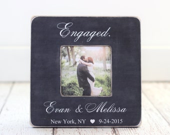 Engagement GIFT Personalized Engagement Picture Frame Engagement Party Rustic Romantic Gift