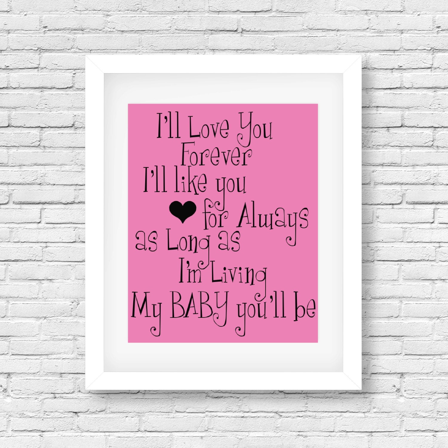 i'll love you forever wall art print nursery by SoSweetPrintables