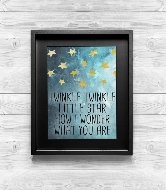 Printable Art - Twinkle, Twinkle, Little Star -  Baby Room Decor