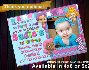 Bubble Guppies Invitation - Bubble Guppies Birthday - Pink or Blue - Nickelodeon Birthday - Party Ideas Printable