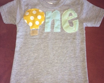 First birthday hot air balloon one t-shirt