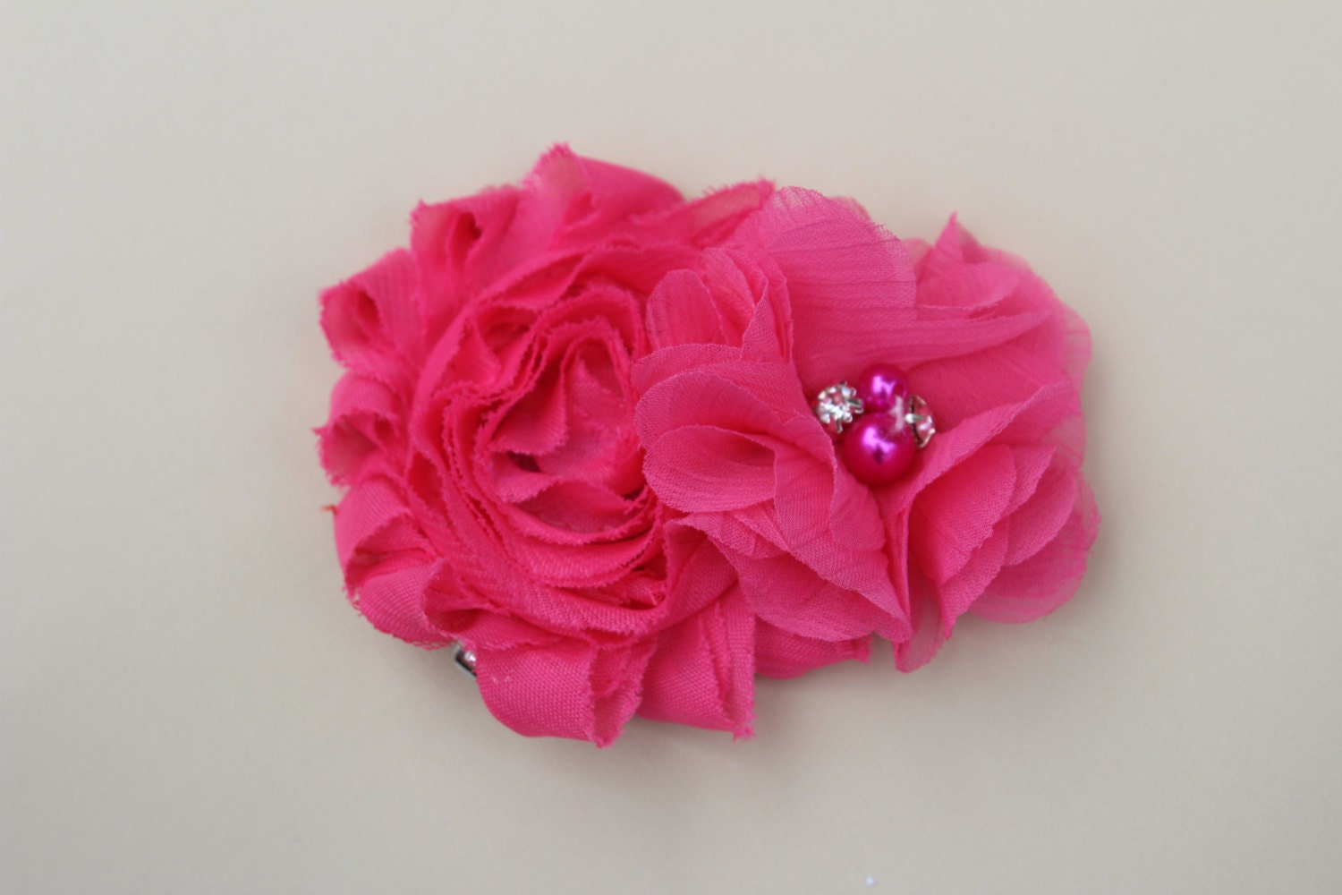 Hot pink hair clips hot pink kids hair accessories flower