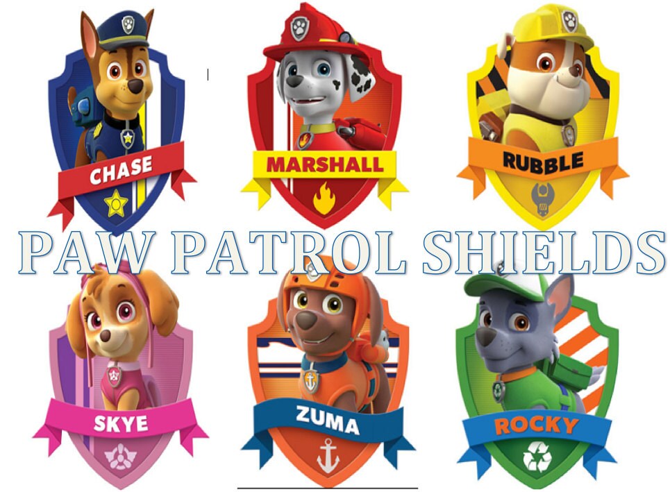 Paw Patrol Dog Shields PDF instant download birthday by KJROXTON