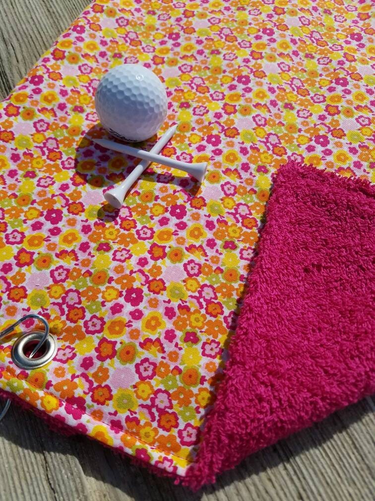 Golf Towel Ladies Golf Towel Terry Cloth Golf Towel Orange