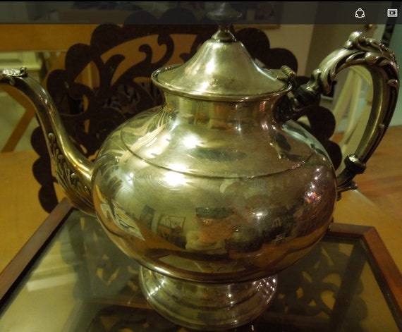 1950s Vintage Sheridan Silver on Copper Tea-pot from