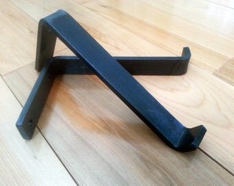 1" FB Hand forged Metal Shelf Bracket - 6 - 12" - Hardware included - Industrial Shelf Brackets