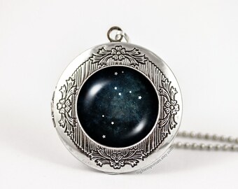 Leo constellation zodiac necklace · personalized locket · Astrology · Handmade · zodiac sign · gifts for her · star signs · horoscope Active