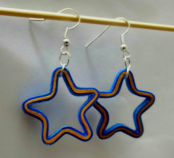 Handmade quilling star shaped earrings Quilling by pHDesignsArt