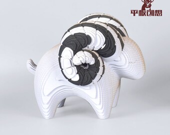 Zebra Horns Sheep - DIY Cardboard Craft