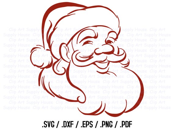 Santa Claus Clipart Winter Christmas Wall Art Santa SVG File