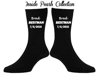 Personalized wedding SOCKS Groom Bestman Page boy Groomsman Father of the Bride Father of the Groom Ring Bearer