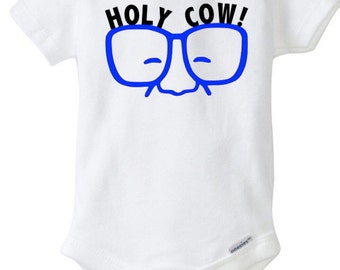 Baby onesie,onesie, cute baby onesie, harry carey, holy cow, chicago cubs onesie, cubs onesie, custom baby onesie, boy onesie, girl onesie,