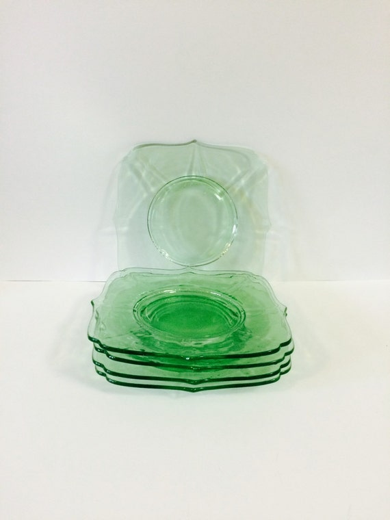 Green Art Deco Glass Tray PrettyPoppiesVintage | Etsy Rainbows