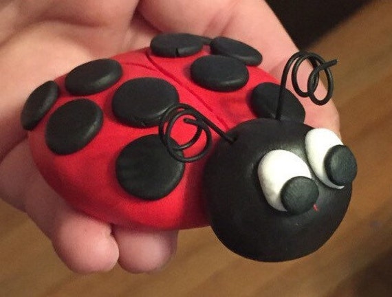 Wide-eyed Ladybug Magnet Made From Polymer By Jodielynnclaycreate