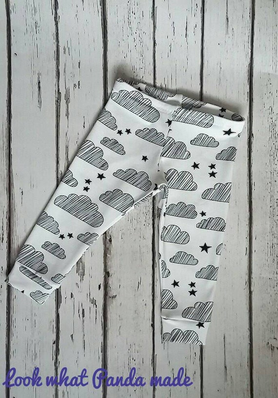 Monochrome leggings cloud leggings baby by lookwhatpandamade