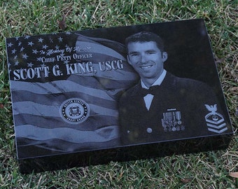 Laser Engraved Memorial ~ Granite Memorial ~ Custom Memorial ~ Engraved Headstone ~ Flat Grass Marker