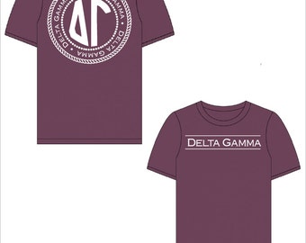 Delta Gamma // DG // AXO // Sorority Comfort Color Short Sleeve Signature Tshirt // Choose Your Color