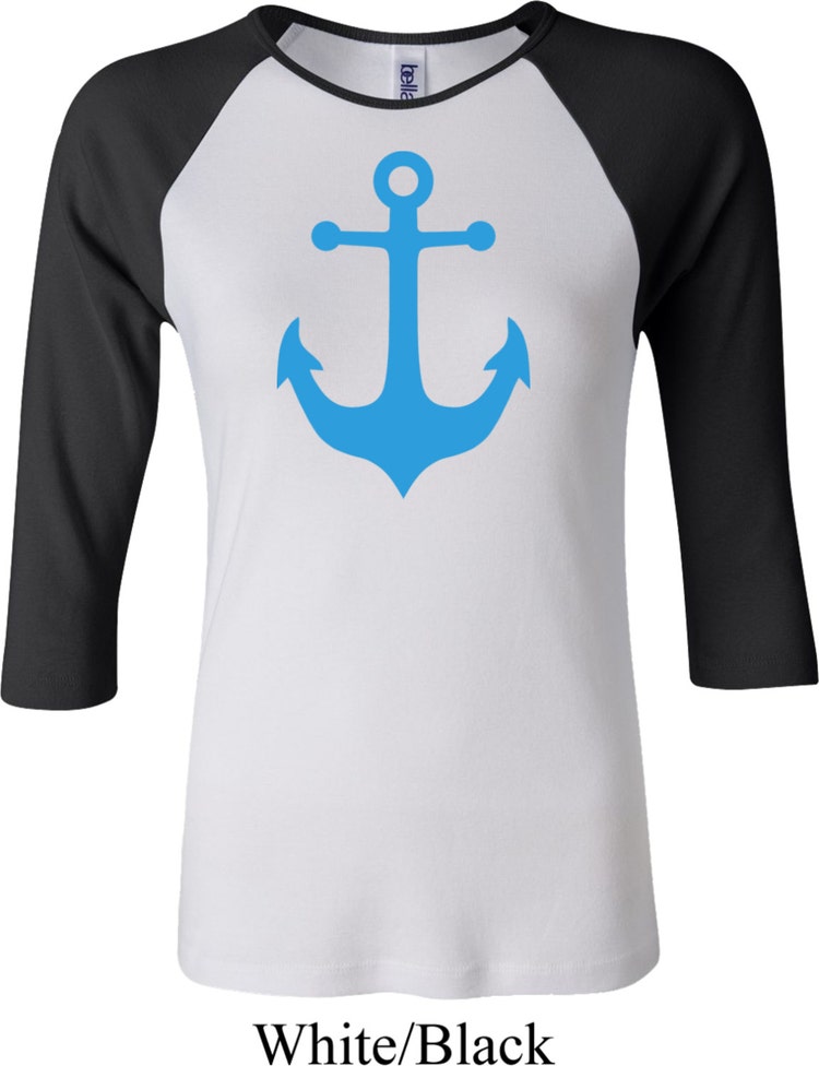 Ladies Sailing Shirt Blue Anchor Cruise Raglan by BuyCoolShirts
