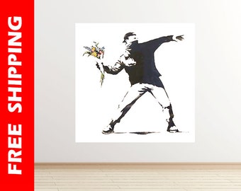 Banksy Wall Art banksy wall decal | etsy Banksy Wall Art banksy wall decal | etsy