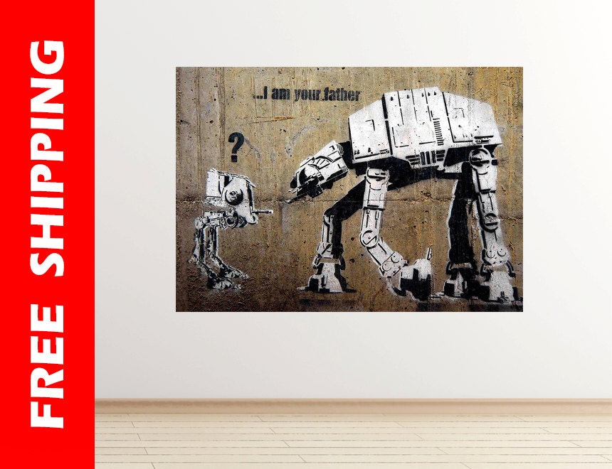 I am Your Father Banksy wall sticker robot art wall decal