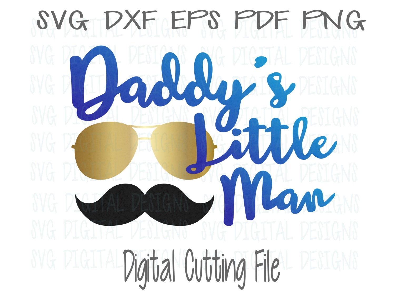 Download Daddys Little Man SVG Cut File Design with Mustache - Svg ...