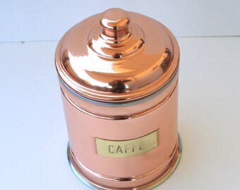 Tin/Copper container for coffee, sugar, salt