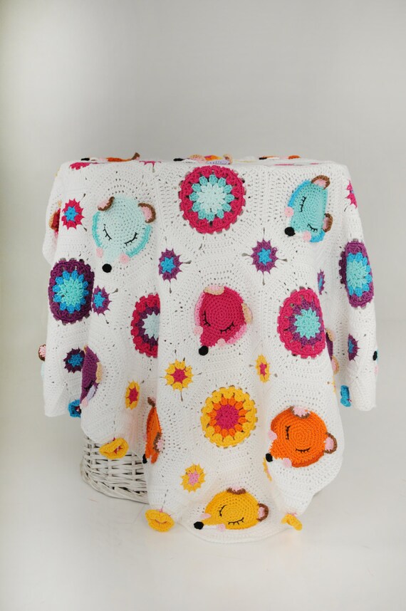 Crochet baby blanket pattern Fox obsession cotton baby