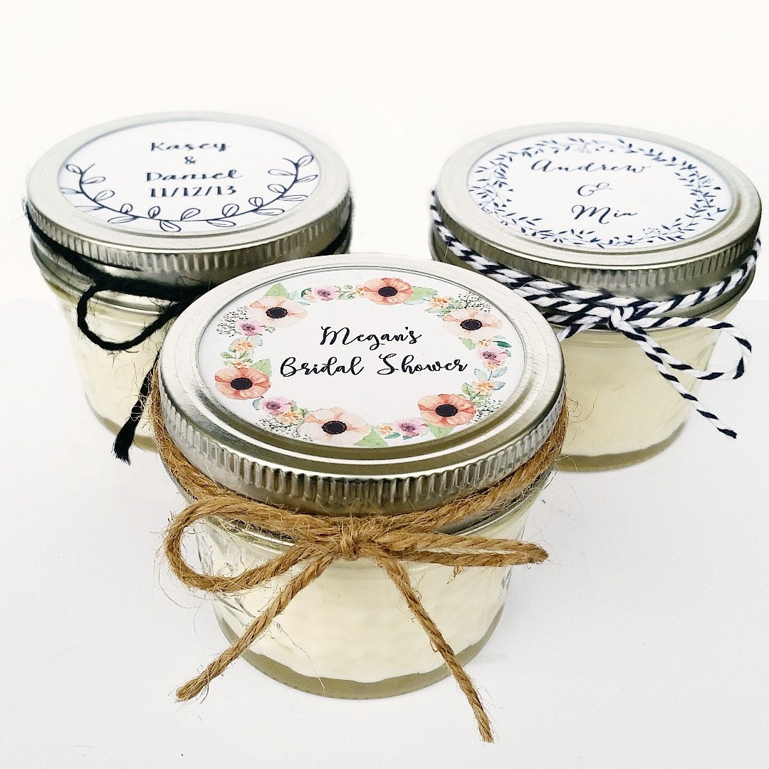 100 Wedding Favor Candles Mason Jar Favors Rustic Favors