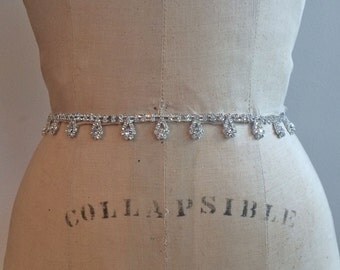 Bridal Belt-Bridal Sash-Bridesmaid Belt-Art Deco Rhinestone Beaded Bridal Sash Belt-Bridesmaid Sash-Vintage Rhinestone Crystal Bridal Sash
